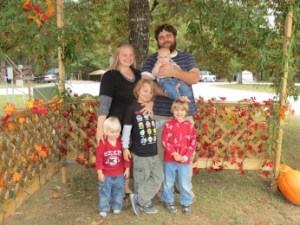 Photo taken Oct. 11th, 2012. This picture was taken before their fifth son was born. Tzadok is the baby in Jeremy’s arms here. 